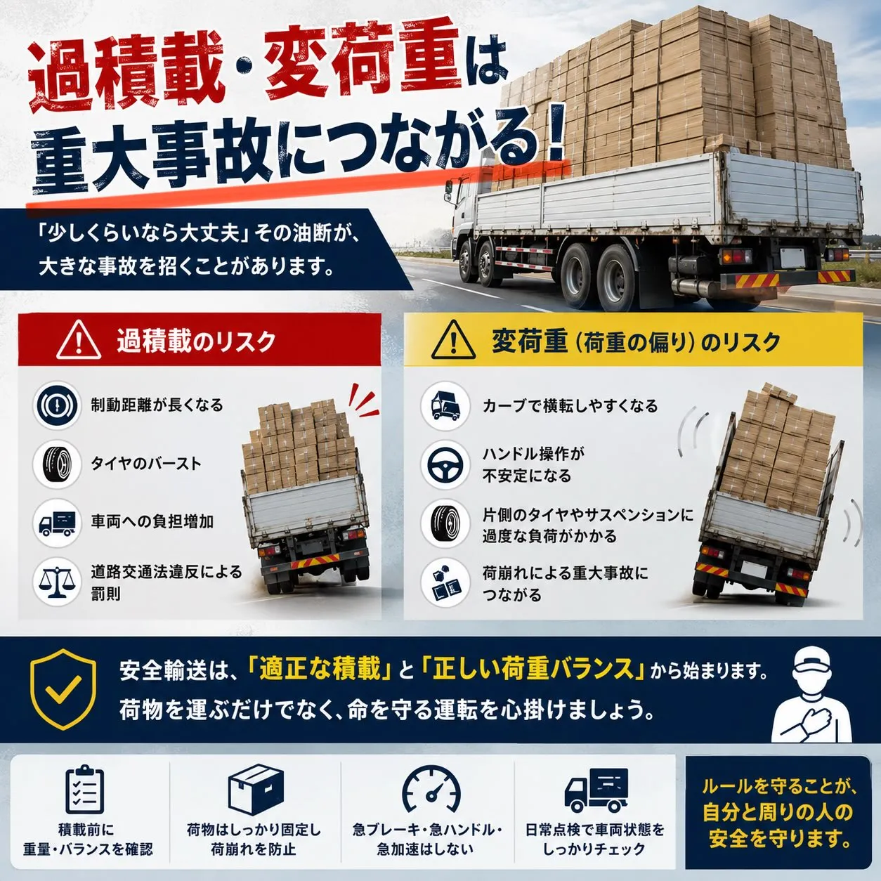 【過積載・変荷重は重大事故につながる】